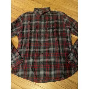 G.H. Bass & Co., men's plaid collared long sleeve button down shirt size large